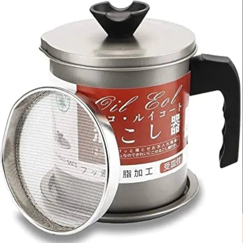 Oil Fryer Cookerwith Stainless Steel Fine Mesh With Lid Food Grade Iron Cooking Oil Filter Machine With Handle For Kitchen..